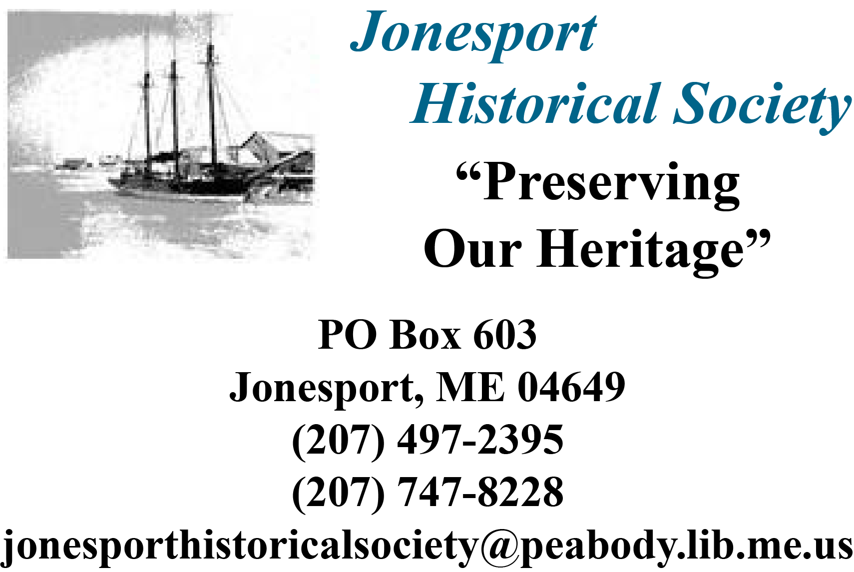 Jonesport Historical Society Peabody Memorial Library